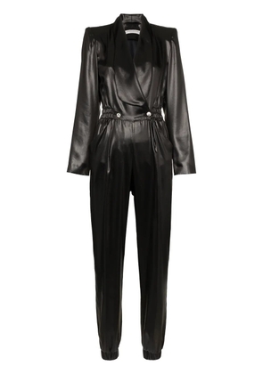 Philosophy Di Lorenzo Serafini V-neck buttoned faux leather jumpsuit - Black