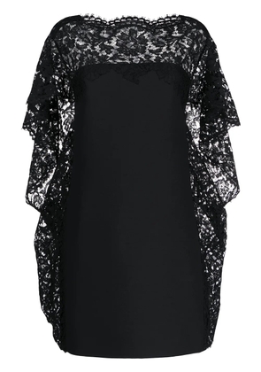 Valentino Garavani cape-style lace-embellished dress - Black