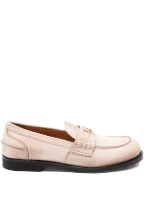 Miu Miu logo-detail loafers - Neutrals