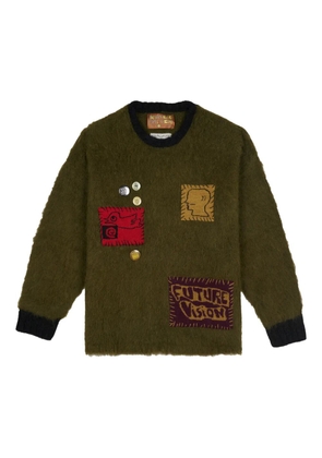 Brain Dead Brain Dead patchwork pins-appliqués sweater - Green