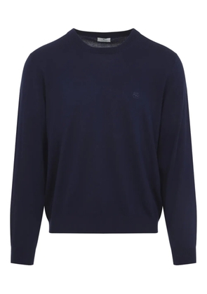 ETRO embroidered round-neck sweater - Blue