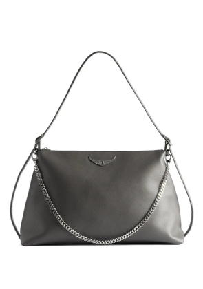 Zadig&Voltaire Jim grained-leather shoulder bag - Grey