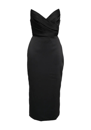 Amsale draped strapless cocktail dress - Black