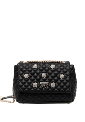 GUESS USA quilted floral cross body bag - Black