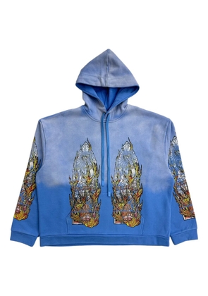 Who Decides War print-detail hoodie - Blue