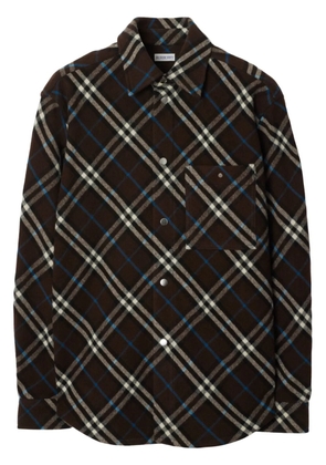 Burberry check-pattern wool shirt - Brown