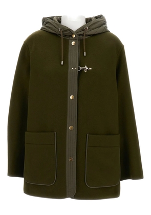 Fay Bi-material Caban hooded coat - Green