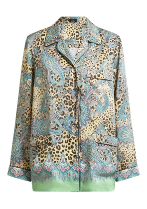 ETRO paisley animal-print twill shirt - Blue