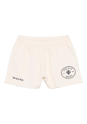 Sporty & Rich embroidered-logo shorts - Neutrals
