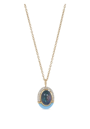 Mason and Books opal diamond oval necklace - Gold