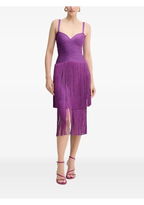 Hervé Léger Georgia fringed midi dress - Purple