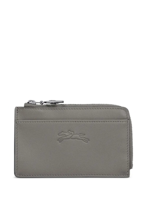 Longchamp Le Pliage textured leather cardholder - Grey