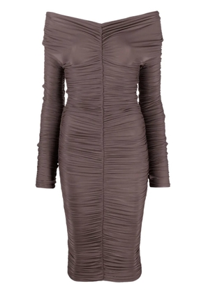 THE ANDAMANE Nicole ruched off-shoulder dress - Purple