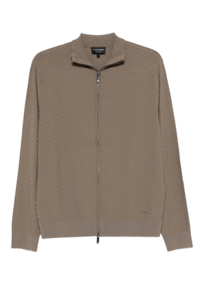 Emporio Armani zip-up sweater - Brown
