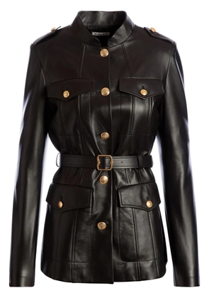 Bally belted leather jacket - Black