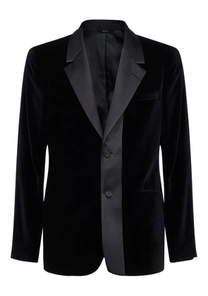 FENDI single-breasted satin-collar cotton jacket - Black