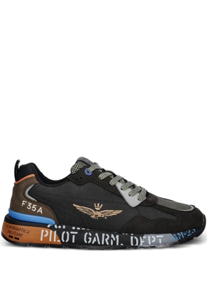 Aeronautica Militare lettering-print sneakers - Black
