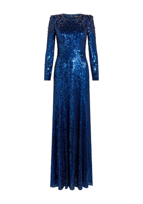 Jenny Packham sequin embellished dulcet dress - Blue