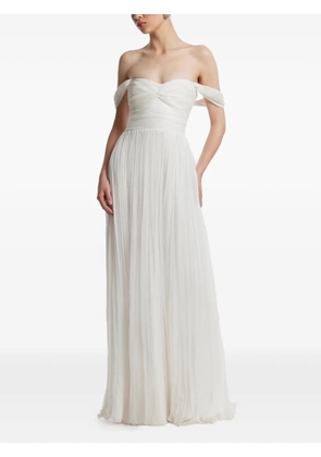 FRAMBOISE pleated strapless maxi dress - White