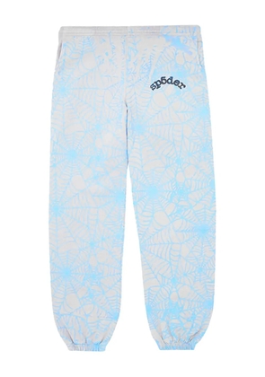 SP5DER spiderweb-print sweatpants - Grey