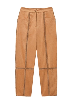 TWINSET embroidery-detail trousers - Brown