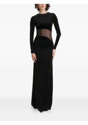 2310 STUDIO long-sleeves panelled maxi dress - Black