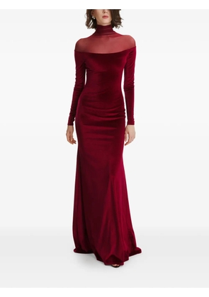 2310 STUDIO mesh turtleneck maxi dress - Red