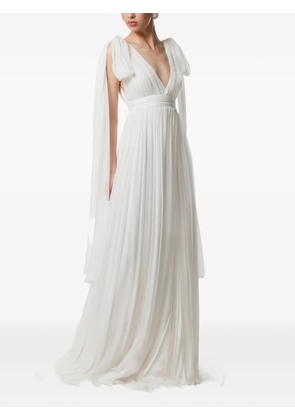 FRAMBOISE Savana V-neck maxi dress - White