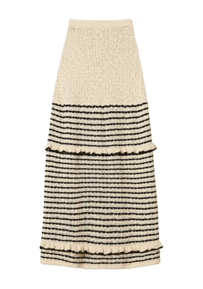 TWINSET striped ruffled maxi skirt - Neutrals
