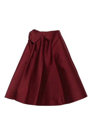 SHUSHU/TONG bow-embellished midi skirt - Red