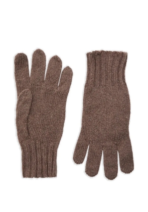 John Smedley Calow ribbed gloves - Brown