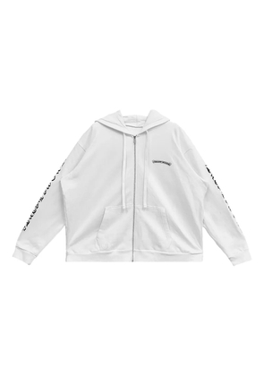 Chrome Hearts Scroll long-sleeve zip-up hoodie - White
