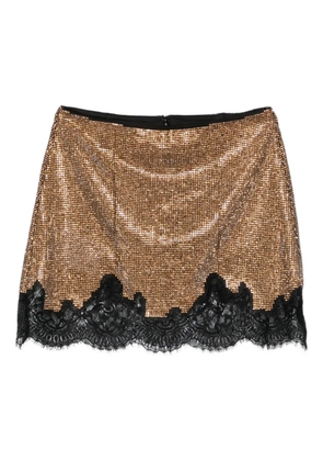 Self-Portrait lace-trim mini skirt - Brown