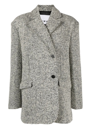 REMAIN herringbone wool-blend blazer - Black