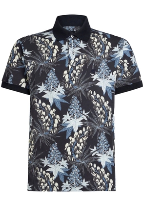 ETRO leaf-print cotton polo shirt - Black