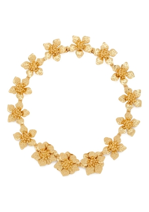 Kenneth Jay Lane Dogwood flower-sculpted necklace - Gold