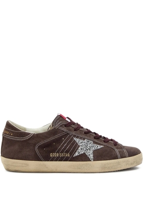 Golden Goose glitter star suede sneakers - Brown