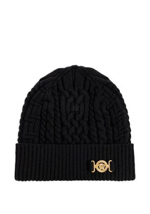 Versace Medusa Head-motif cable-knit beanie - Black