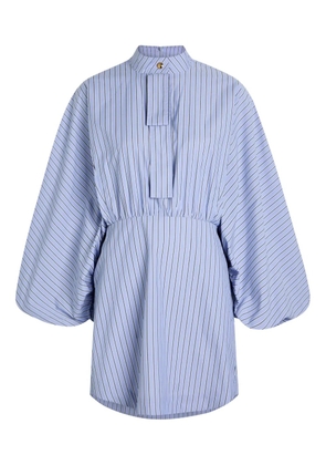 ZIMMERMANN striped balloon-sleeve mini dress - Blue