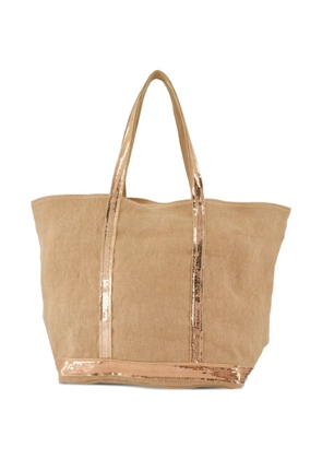 Vanessa Bruno Cabas L sequin-trimmed tote bag - Neutrals