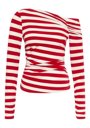 MAISON COMMON striped ruched T-shirt - Red