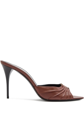 Saint Laurent Babylone leather mules - Brown