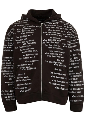 Who Decides War Scripture zip-up hoodie - Black