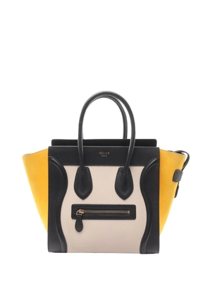 Celine Pre-Owned 2015 Micro Tricolor Leather Luggage Tote handbag - Black