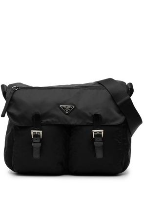 Prada Pre-Owned 2000-2013 Tessuto Zip Double Buckle Messenger Bag crossbody bag - Black