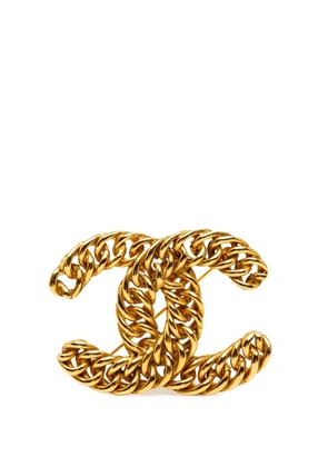CHANEL Pre-Owned 1990-2000 Gold Plated CC Chain Brooch costume brooch