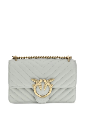 PINKO Love chevron bird-ring leather shoulder bag - Grey