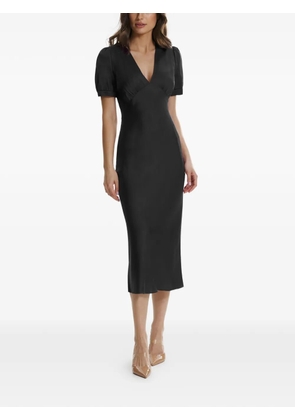 FRAMBOISE V-neck short-sleeve midi dress - Black