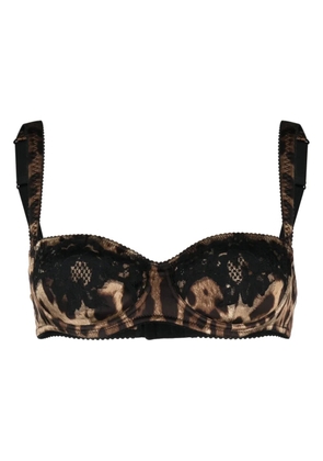 Dolce & Gabbana leopard-print balconette bra - Black