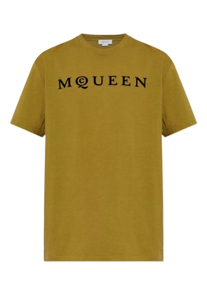 Alexander McQueen logo-print T-shirt - Brown